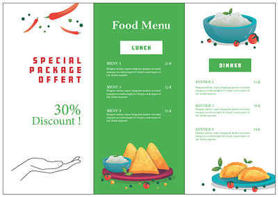 Menu de restauration rapide graphic design prospectus