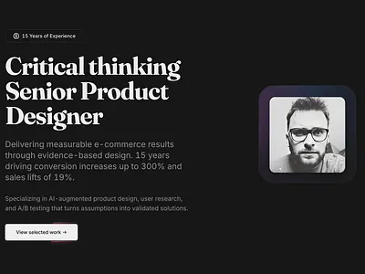 Animated hero section ai animation clean design dark ui designer portfolio framer motion frontend hero section interaction design landing page micro interactions minimal nextjs personal branding personal website portfolio product designer typography ux design web design