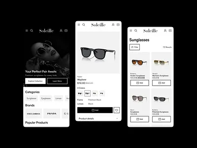 Eyewear eCommerce UI cleanui design e commerce figma shopping typography ui ux visualdesign web design