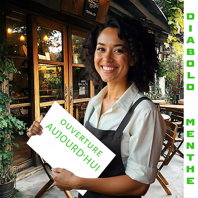 Carrousel pour un café graphic design