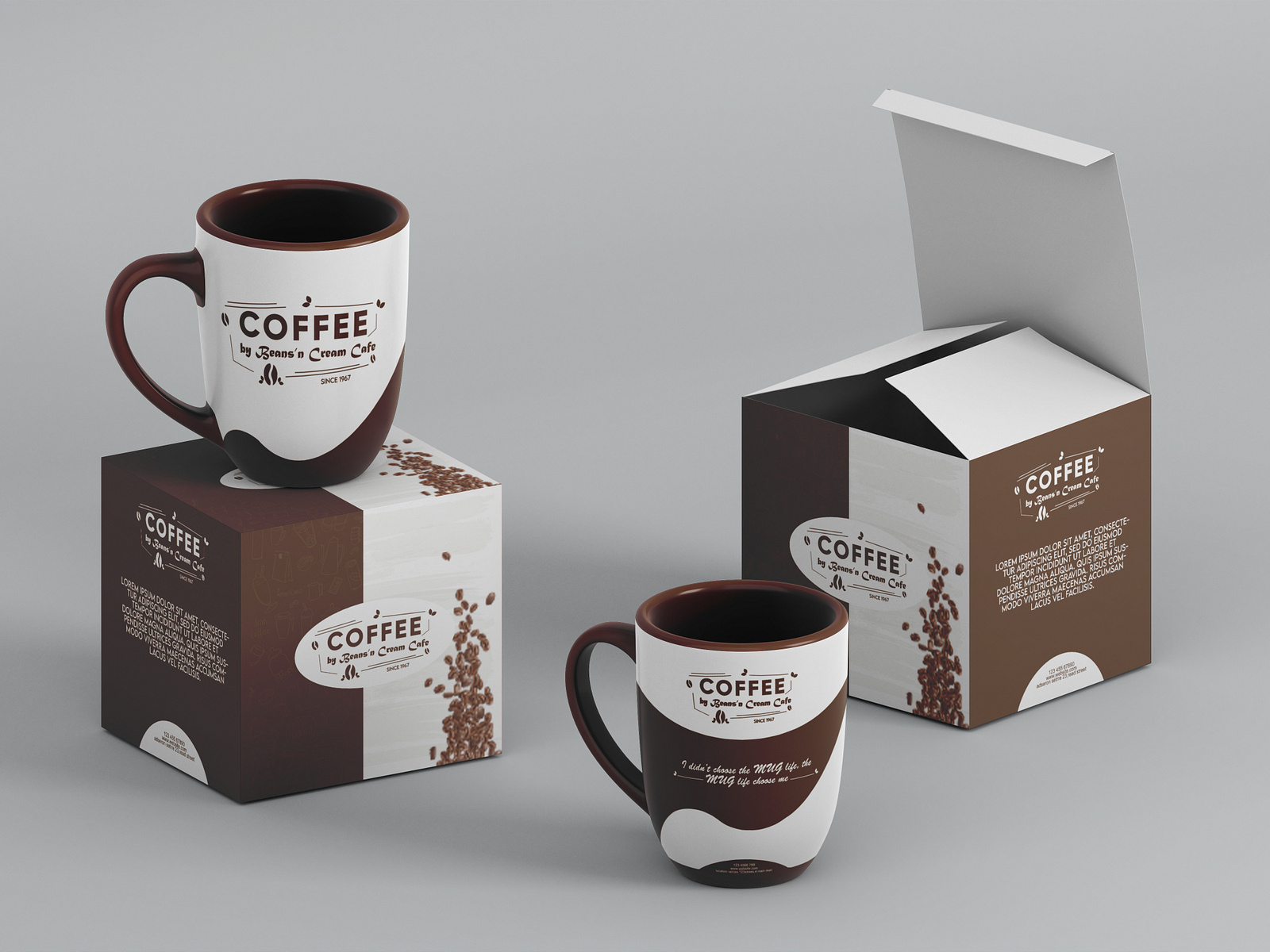 delicious coffee (mug&box) by khizra on Dribbble