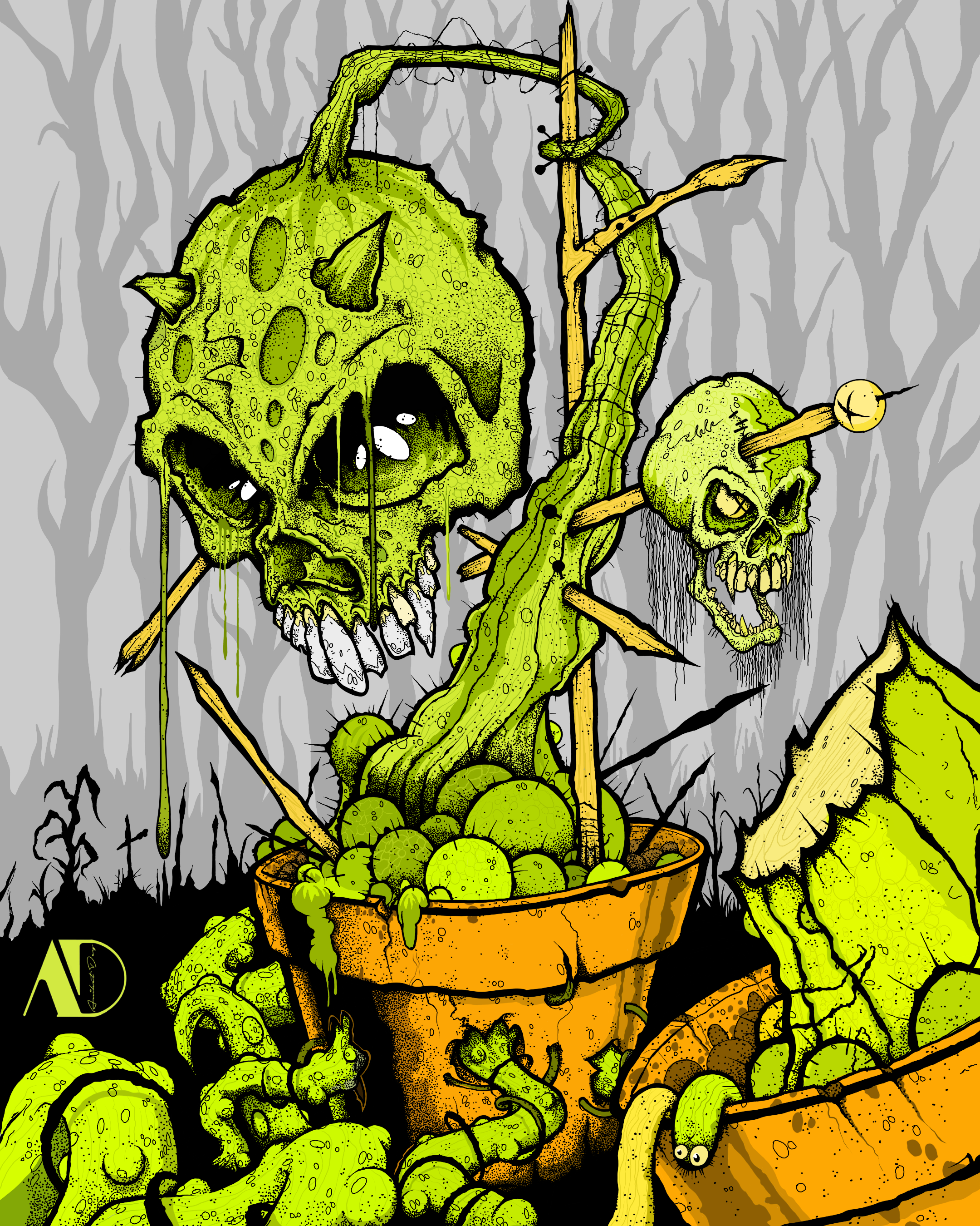 Plants vs. Zombies Reimagined 2d concept art digital art ea fan art illustration plants vs. zombies
