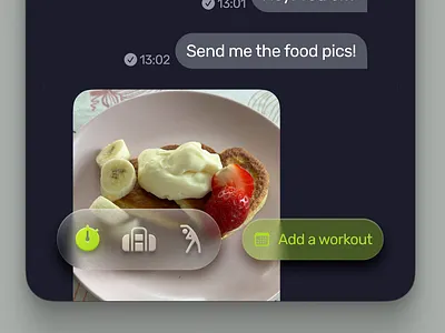 Gymbile bottom navigation bar action button chat contextual glass icon icons liquid glass navigation product product design ui ux