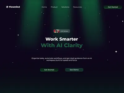 Flowmind — AI Productivity Hero Section figma ux uı