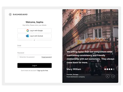 Log in Page for a food distribution website design graphic design log in ui ux website