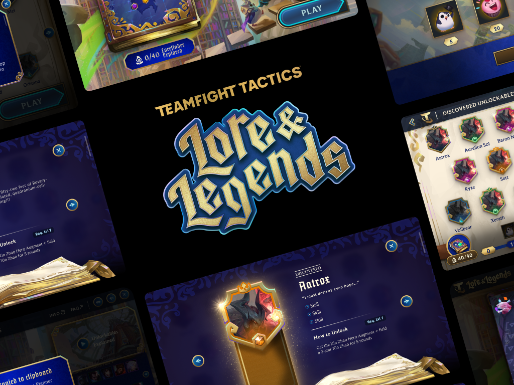 TFT Lore & Legends illustration league of legends mobile riot teamfight tactics ui