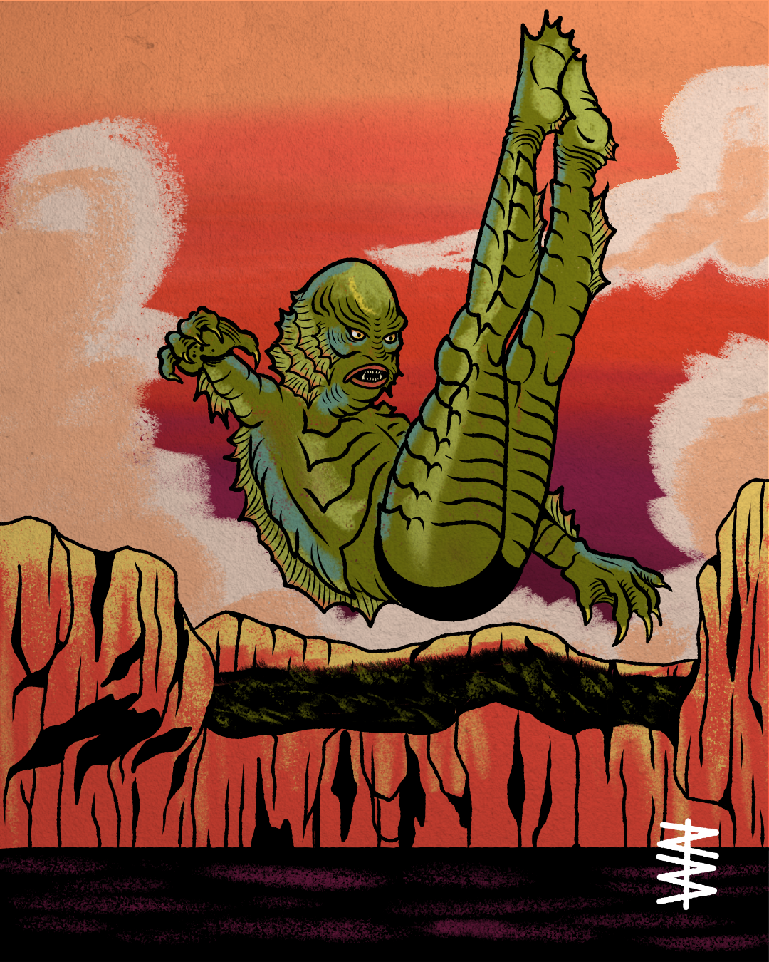 High Dive Creature creature creaturefromtheblacklagoon illustration monster