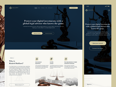 Legal Advisory Landing Page. Modern, Trust-Driven & Web3-Ready branding cleanui consultationpage cryptoassets digitaladvisor dribbble fintechdesign interface landingpage lawyerlandingpage legalservices legalwebsite minimaldesign modernui professionaldesign ui uidesign uxdesign web3design webdesign