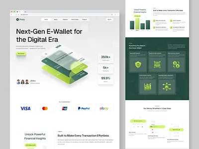 Proto - Finance Landing Page b2b bank clean design e wallet finance finance management financial fintech funds home page landing page payment platform saas startup ui web web design website
