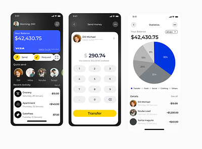 Fintech App app design fintech app fogma framer product design typography ui user experience ux
