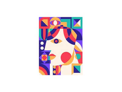 Geometric Abstraction Woman Logo art branding business logo contemporary design drawing elegance geometry graphic design illustration isometric logo logoground logomaker ui