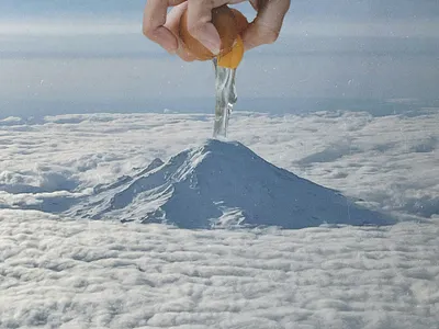 Step2: Crack the eggs into the flour well album cover book cover collage cover design design digital art graphic design illustration 그래픽디자인 꼴라주 꼴라쥬 콜라주 콜라쥬