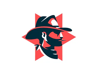 Red Star Cowboy Logo branding business logo contemporary cowboy design drawing elegance graphic design illustration logo logoground logomaker red star sheriff ui