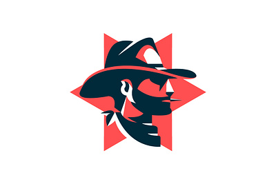 Red Star Cowboy Logo branding business logo contemporary cowboy design drawing elegance graphic design illustration logo logoground logomaker red star sheriff ui
