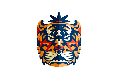 Geometric Modern Tribe Tiger Logo branding business logo contemporary design drawing elegance geometric geometry graphic design illustration logo logoground logomaker tiger tribe ui