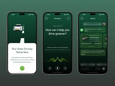 AI Ecodrive Mobile App 3d ai ai ecodrive animation app branding car clean design ecodrive graphic design greener illustration mobile app motion graphics simple ui ux website