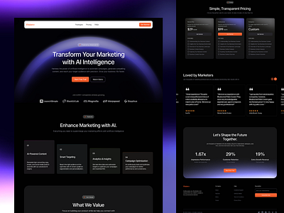 Vision+ Website Design: Homepage agency design drak ui graphic design home page landingpage ui uiux ux web website website design