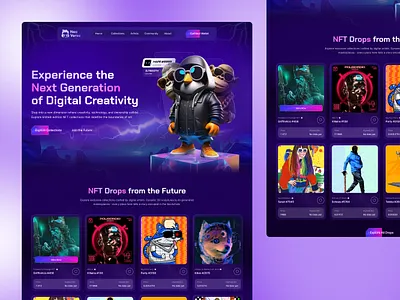 NeoVerse - NFT & Blockchain | Web3 Website UI Design auction nft blockchain buy nft landing page marketplace next gen nft nft nft images nft marketplace nft website radiyal ui ui design uiux visual idea web design web ui design web3 web3 website design website design