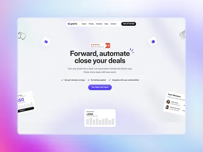 SaaS Landing Page UI Design | Lyara clean design dashboard gradient ui home page landing page marketing website minimal ui modern ui product page product website saas saas dashboard saas design saas landing saas platform software design ui design web app web app design web design
