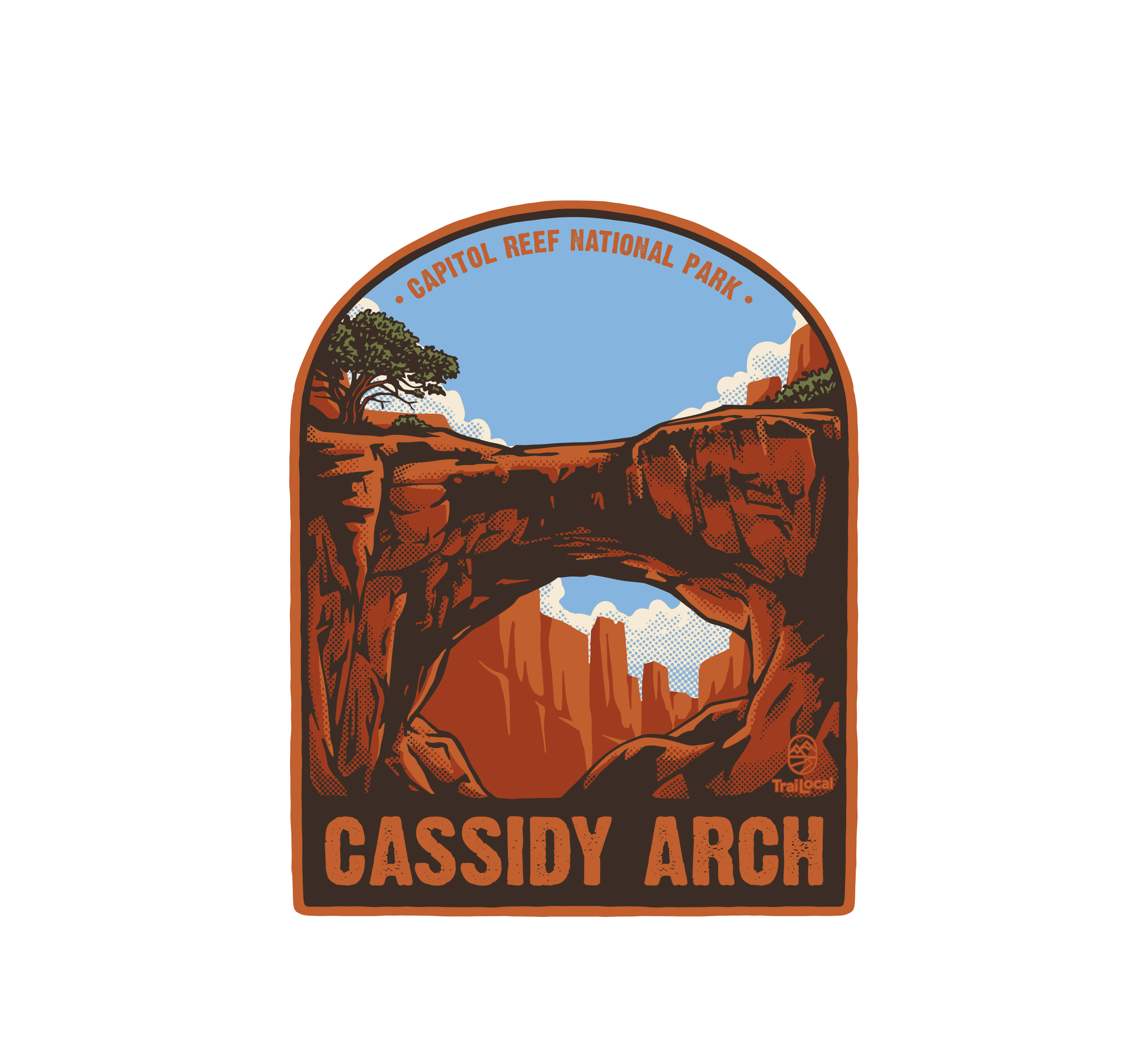 Cassidy Arch american south cassidy arch national park nationalparks retro t shirt design utah vintage