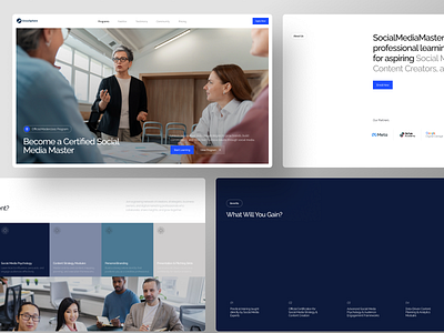 GrowSphere — Social Media Masterclass Website clean design courseplatform design educationplatform landing page master class minimal social media ui uiux web design web interface website