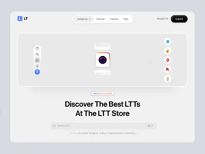 Digital Marketplace ai tools app discovery clean design dashboard ui future design marketplace ui minimal ui modern landing page product design saas design search interface soft ui tech platform uiux web design
