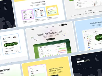 Golf Management SaaS Website UI clean design dashboard ui golf app landing page marketing website minimal ui modern ui product page product website saas design saas landing software website ui design web app design web design