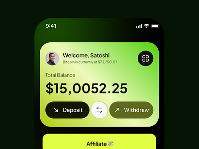 Crypto Wallet App app interface clean ui concept design crypto app crypto wallet dark mode ui dashboard design design inspiration finance app fintech app glassmorphism interaction design minimal design mobile app modern ui neumorphism product design ui design user interface ux design