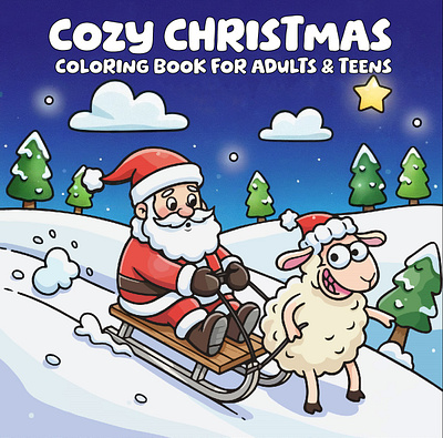 Cozy Christmas Coloring Book christmas coloring page coloring page for kids coloring pages graphic design vector vector coloring page