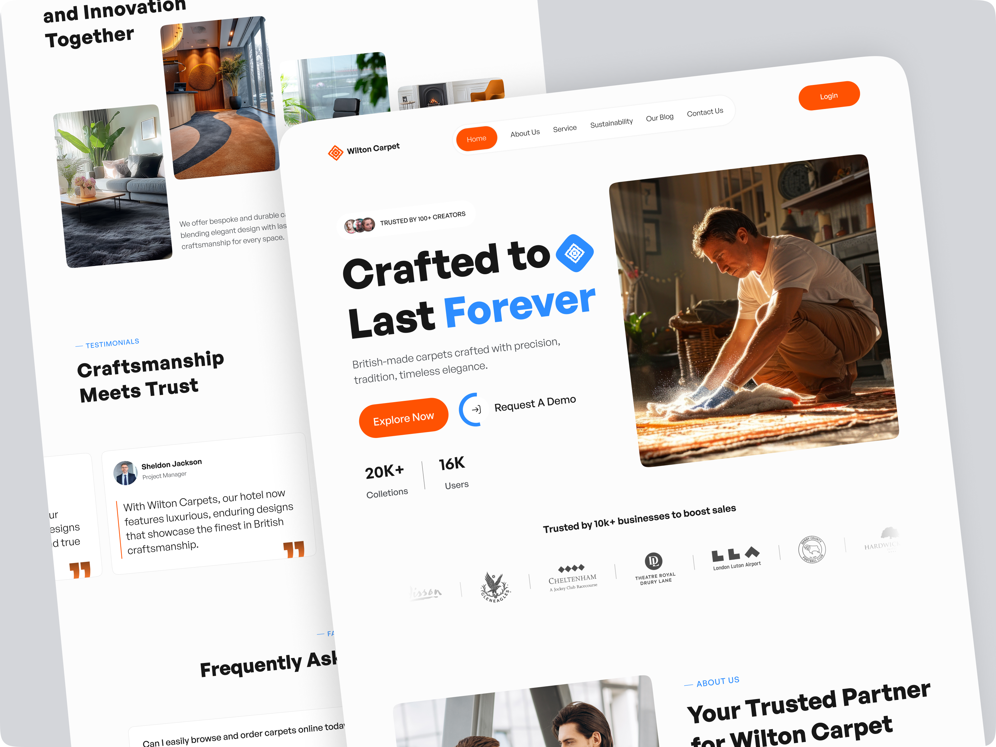 Crafting a Modern Experience for Wilton Carpets b2b brand redesign carpetdesign clean eesponsive design home decor interior design landing page minimal design modern modern ui saas ui design uiux ux design web web design web interface website website redesign