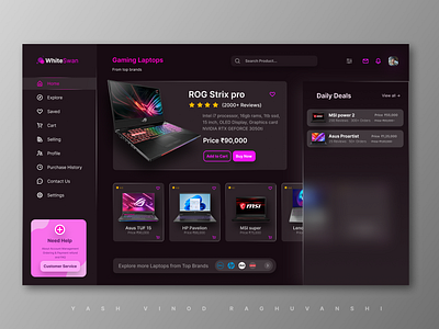 Laptop's Ecommerce Website UI Design branding design ecommerce futuristic design illustration inspiration laptop laptop themes laptop websites laptops logo modern design online shopping online store purple theme store ui web web design yash raghuvanshi