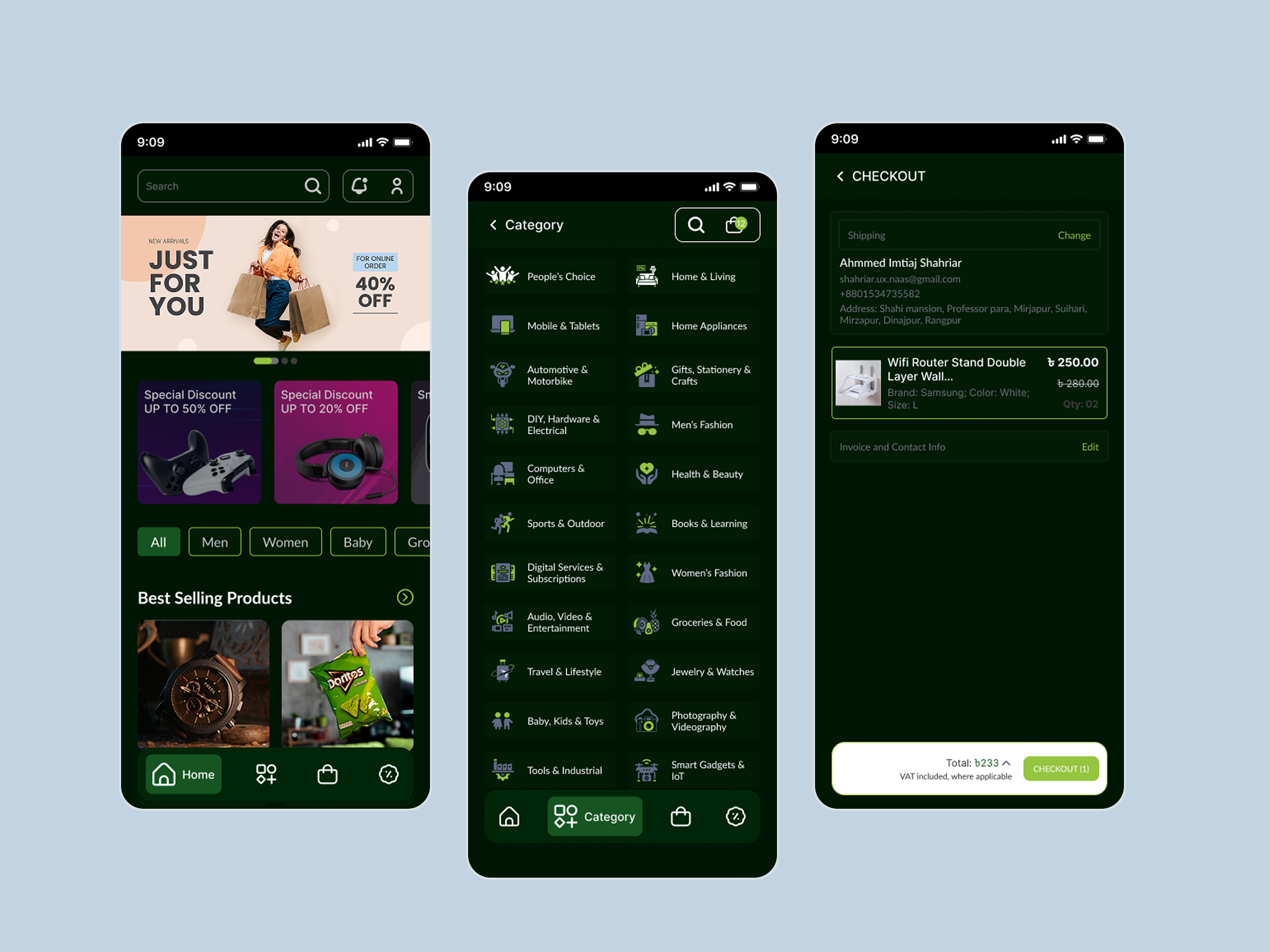 Example of Grocery & E Mart App UI/UX Design