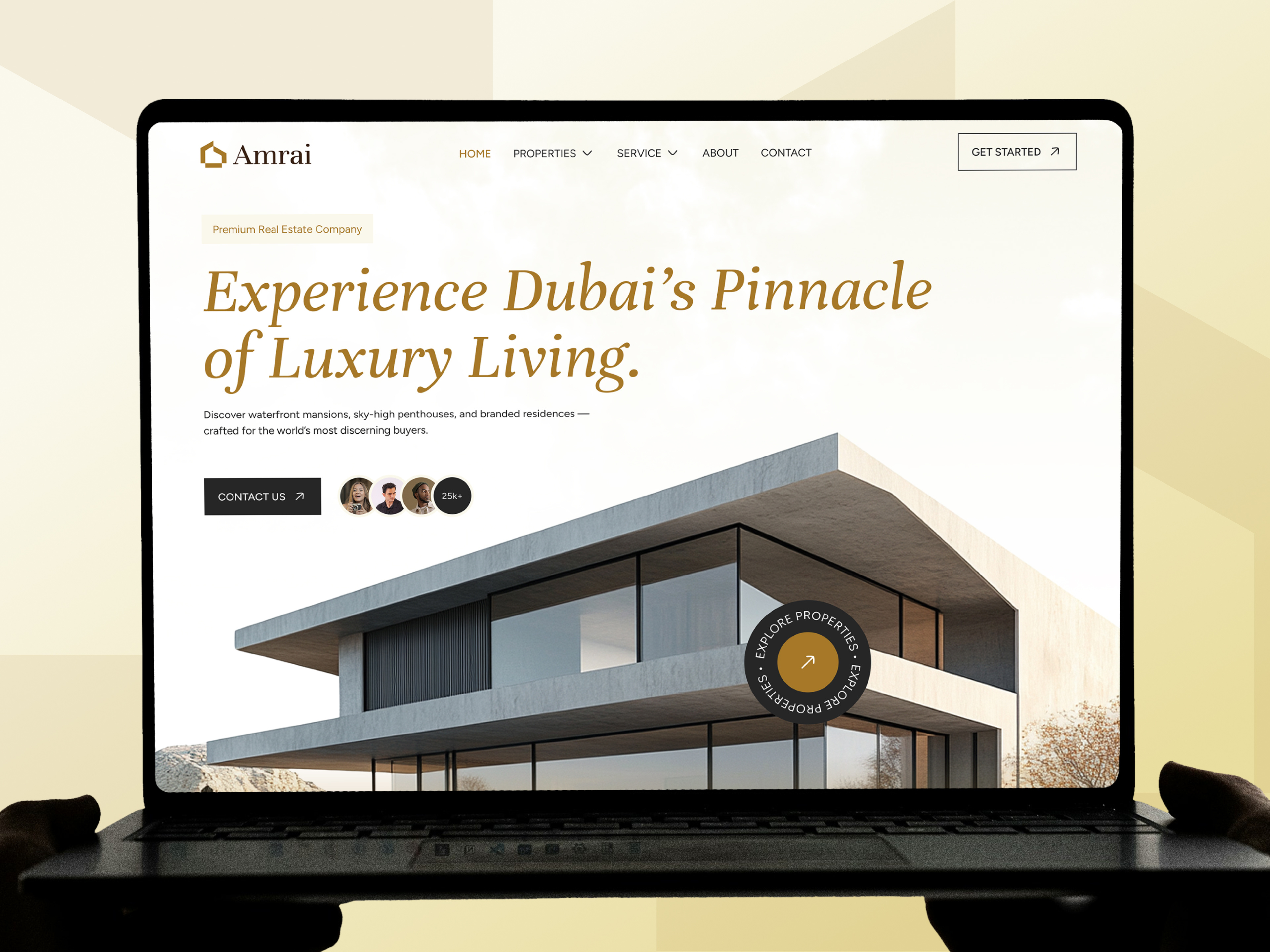 Amrai - Luxury Real Estate Website UX UI Design brokerage website dubai dubai real estate figma luxury luxury real estate property property website real estate real estate website ui uiux ux web design website design website ui website ui design