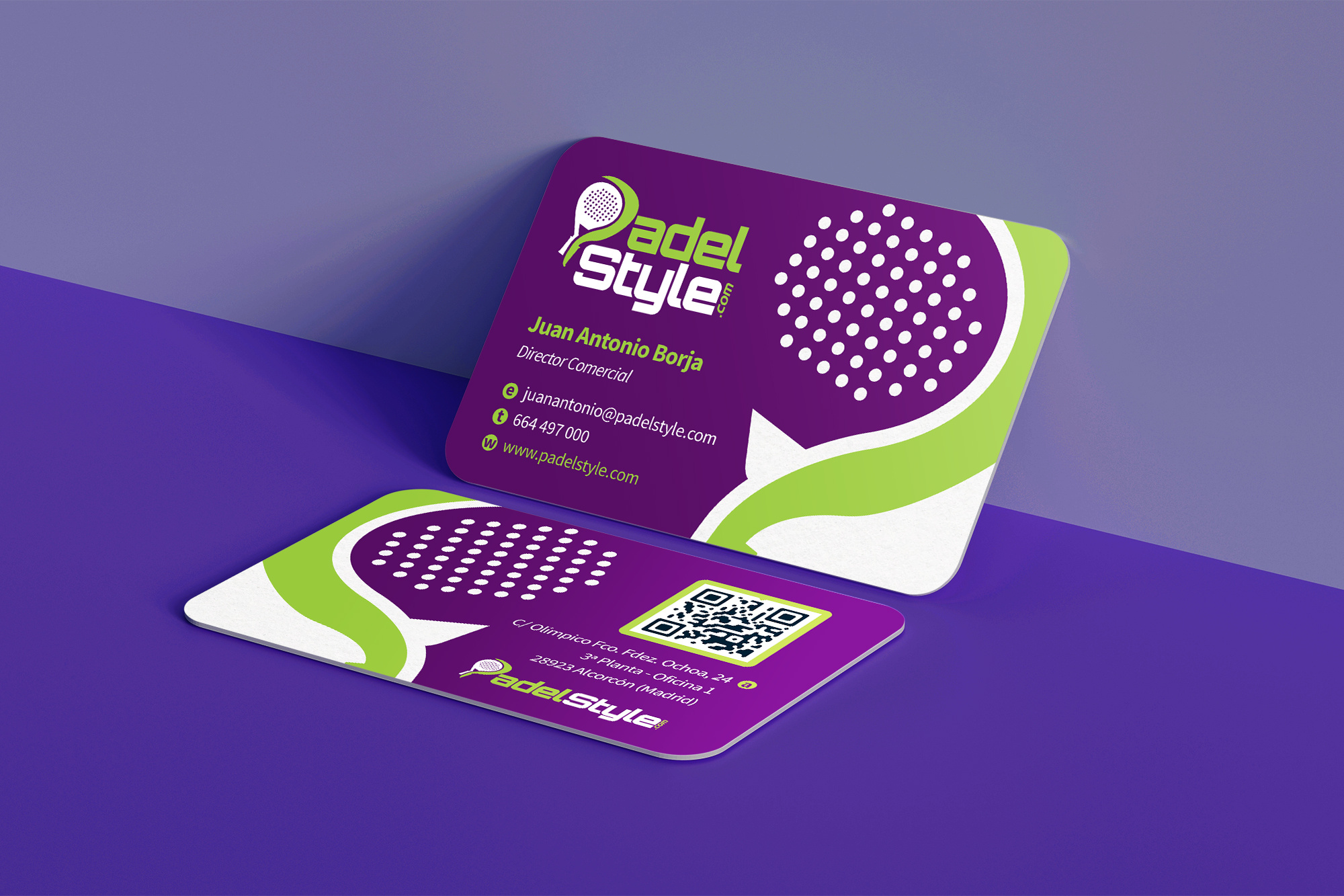 Padel-Themed Business Card - Sport & Lifestyle Branding bold design brand identity branding business card clean creative design dynamic gradient graphic design modern padel padel tennis print professional sports brand sports branding sports card layout stationery design vibrant