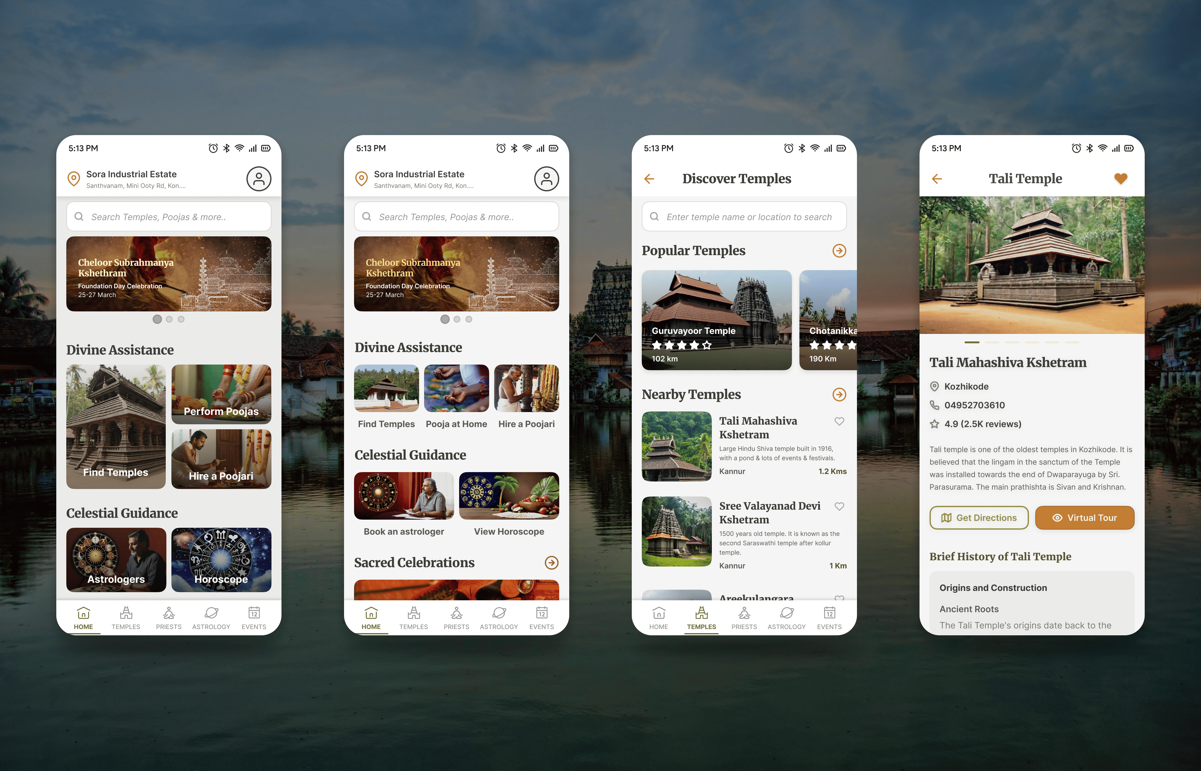 Temple Connect graphic design ui