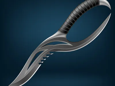 unusual original knife blade game illustration knife logo vector weapon