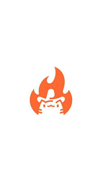 Fire Kitty Exclusive Logo Design for Sale by Anhdodes anhdodes animal bbq branding cat design fire flame grill icon kitten kitty logo logo design logomark pet symbol