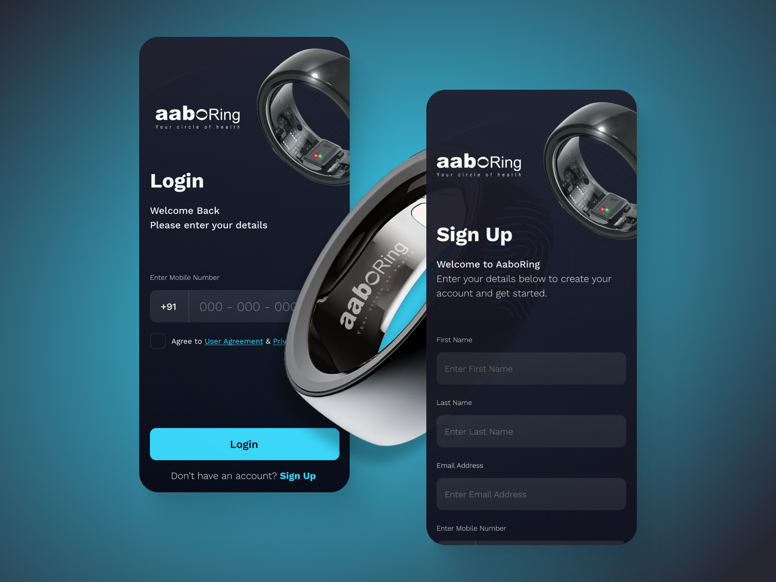 AaboRing App – Entry Flow UI Design design agency design studio fitness fitness app international mobile app mobile app design ui ui design ux