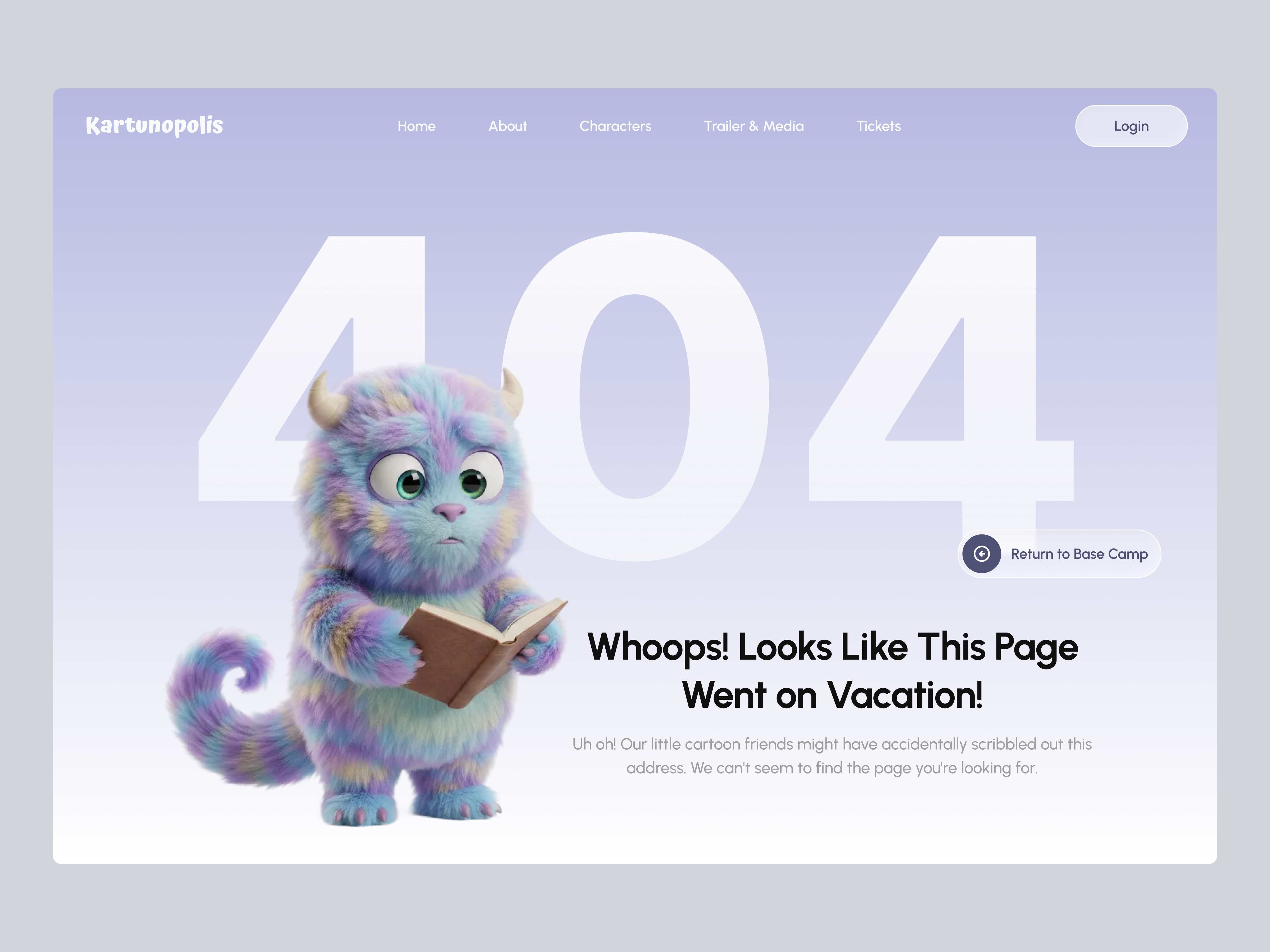 Example of Kartunopolis — 404 Page Concept