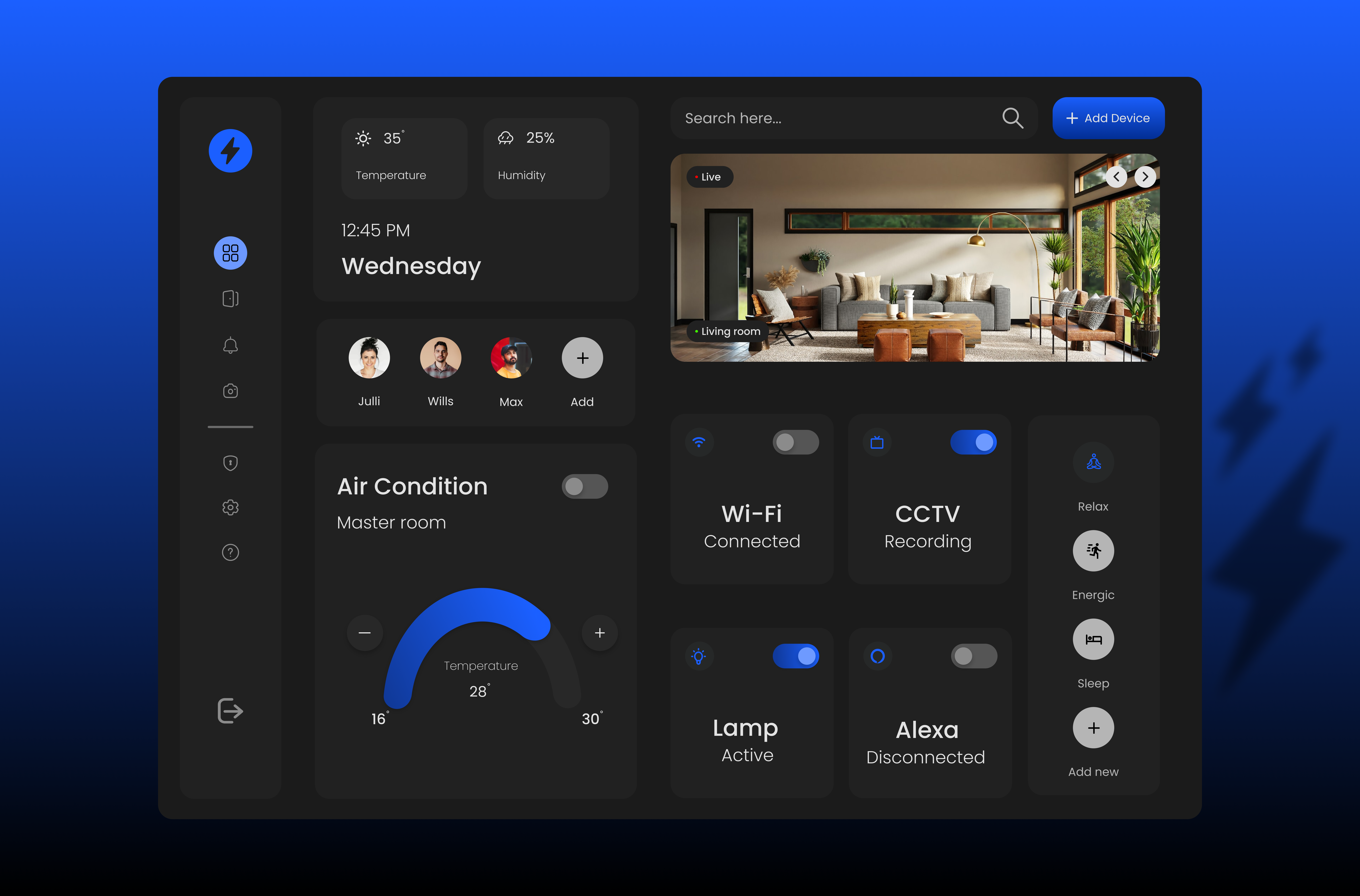 Dashboard Design blue ui dark dashboard ui