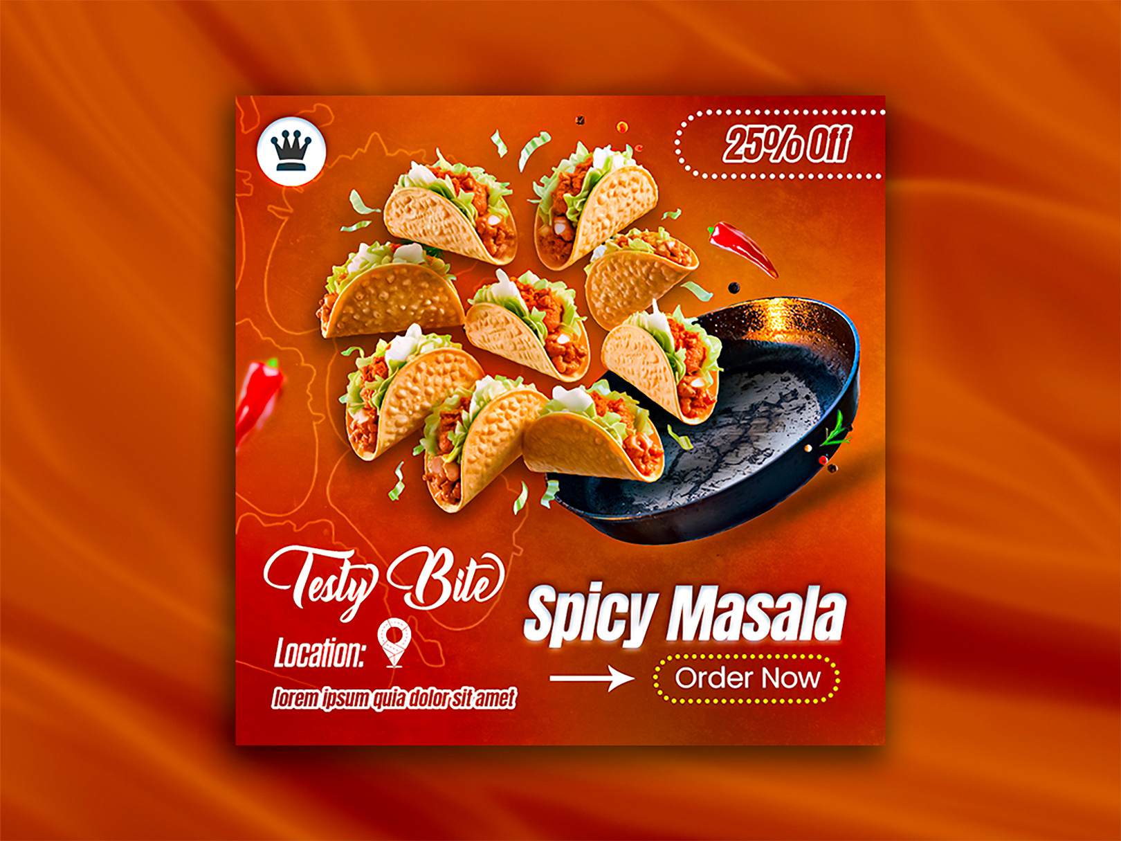 Spicy Food Advertisement Poster attractive design discount fast food food poster graphic design masala new brand nice pan poster design premium design premium quality design professional design social media spicy spicy food testy texture unique