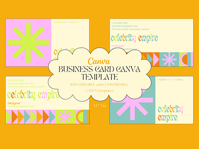 Colorful Business Card bright colors business business card business card design canva design canva template colorful design creative design graphic design name card visit card visit card template