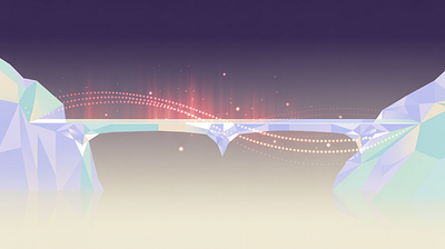 Digital Connectivity: The Crystal Bridge adventure art commission blockchain cloud computing connectivity data bridge environment illustration integration landscape illustration low poly outdoor tech art travel vector vector illustration web