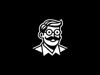 Gentleman With Glasses Logo branding cartoon classic design emblem face gentleman glasses icon identity illustration logo man mark mascot mustache retro symbol vector