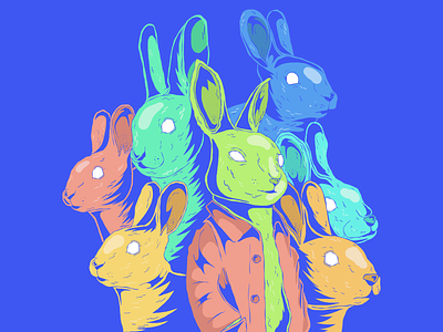 Rabbits Illustration animal character creative creative design design digital doodle drawing graphic design illustration rabbit rabbits style vector