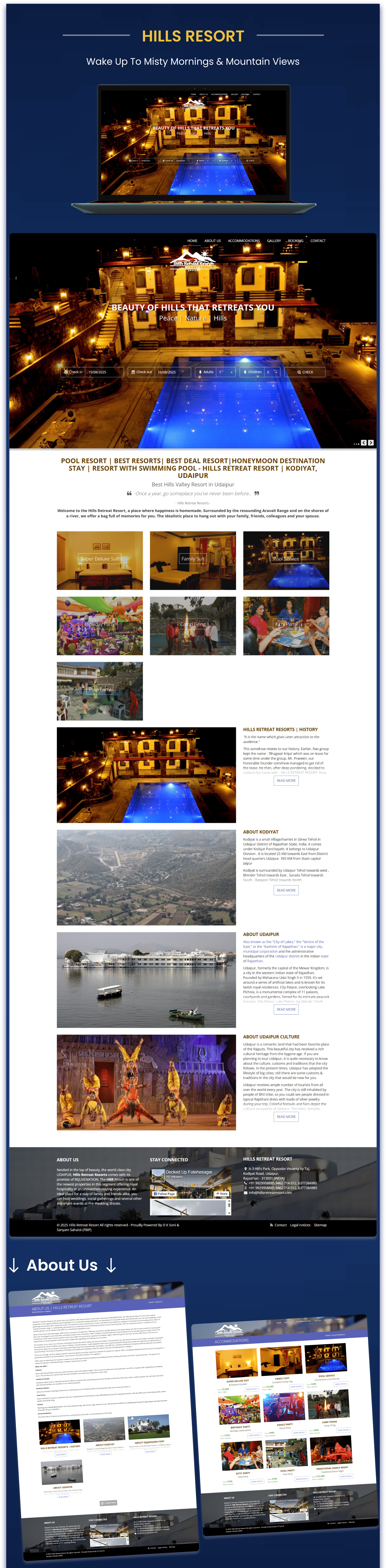 Hills Resort | Website branding design ui web website website design