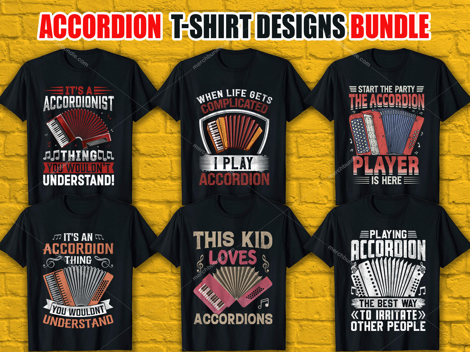 ACCORDION T Shirt Designs Bundle by Akhi Moni on Dribbble