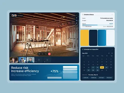 Virtual property inspection platform chat construction construction management construction website dashboard edtech industrial product design project management project management dashboard property property management real estate real estate ui saas ui ux video call web app web app design