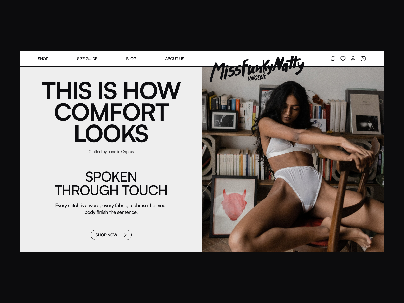 MissFunkyNatty — Lingerie E-commerce Concept designconcept ecommercedesign fashiondesign lingeriebrand minimaldesign uiux web design webdesign