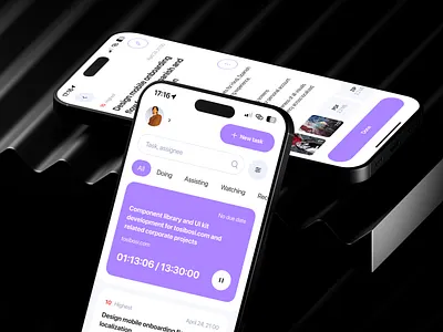 Track Time, Master Tasks ✦ All-in-One iOS App app design card chips input ios minimal design project managment task list task managment time managment time tracker time tracking to do
